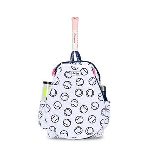 Kids Tennis Print Backpack - White and Blue